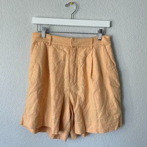 Abercrombie & Fitch Linen Blend Tailored Pleated Front Shorts - M
